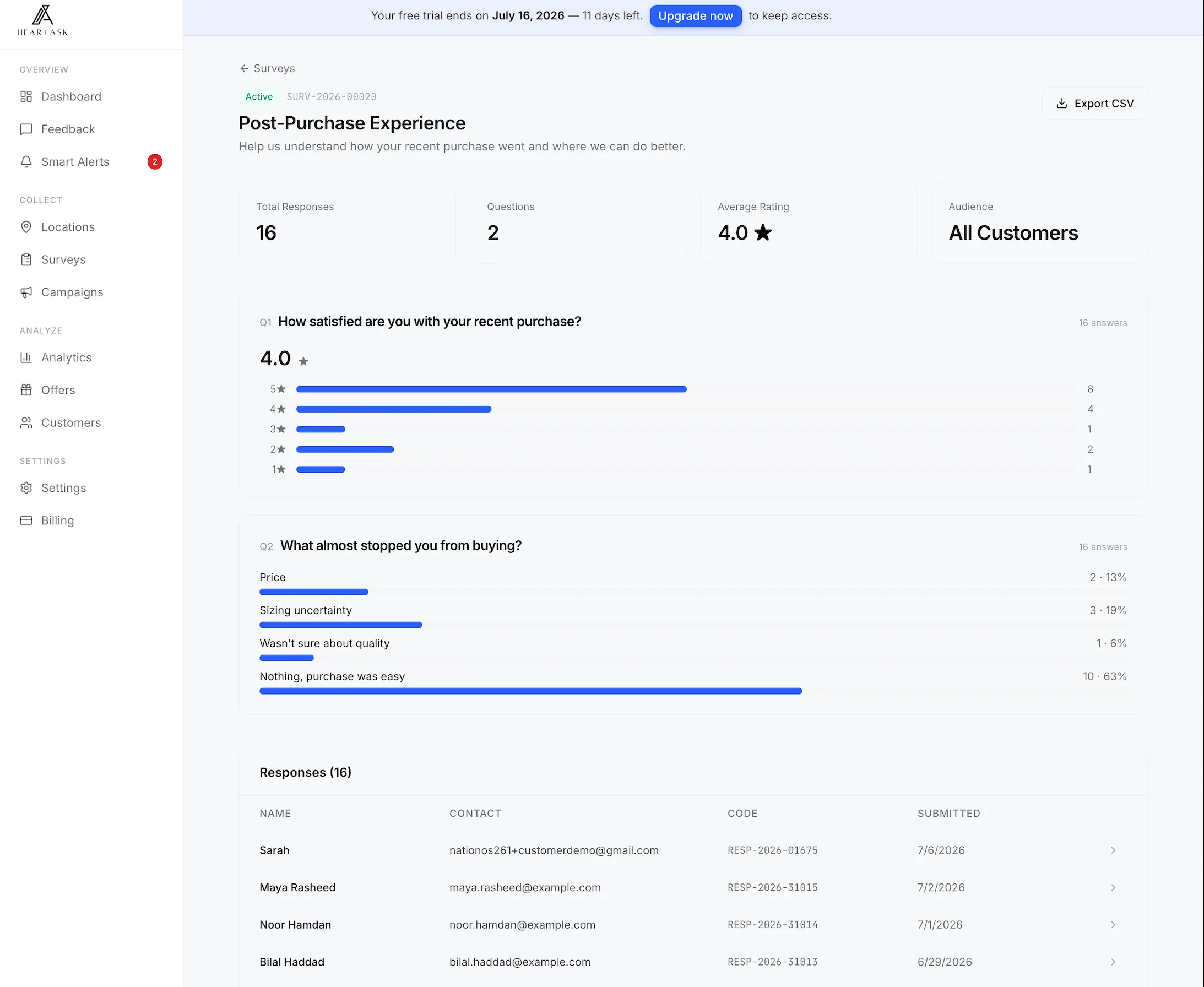 Survey builder screenshot